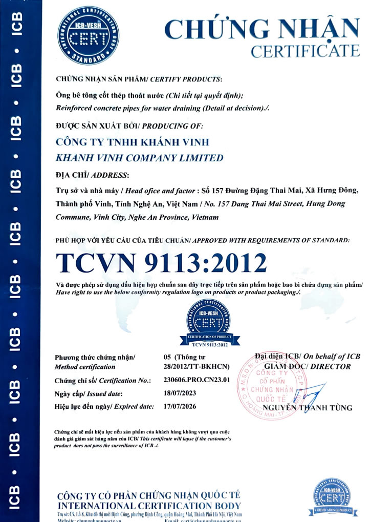 iso Bê tông Khánh Vinh